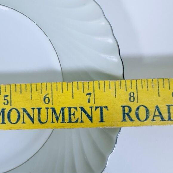 Royal Tettau South Wind Grey Green 4 Salad Plate Gray/Green Border Swirled VTG - Picture 6 of 11